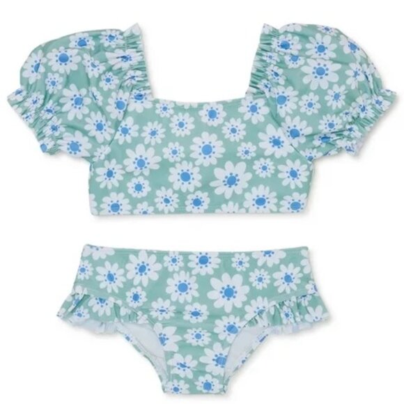 wonder nation Other - Wonder Nation Baby Girl Floral Ruffled Bikini 2-Piece sizes 12 months LIKE NEW
